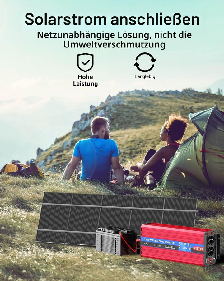 3000W/6000W Wechselrichter 12V auf 230V Reiner Sinus Spannungswandler Konverter Pure Sine Wave Power