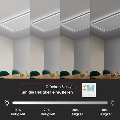 Infrarotheizung mit Thermostat 400 Watt, Deckenheizung Infrarot mit LED Beleuchtung, Infrarotheizung