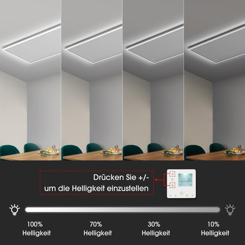 Infrarotheizung mit Thermostat 400 Watt, Deckenheizung Infrarot mit LED Beleuchtung, Infrarotheizung