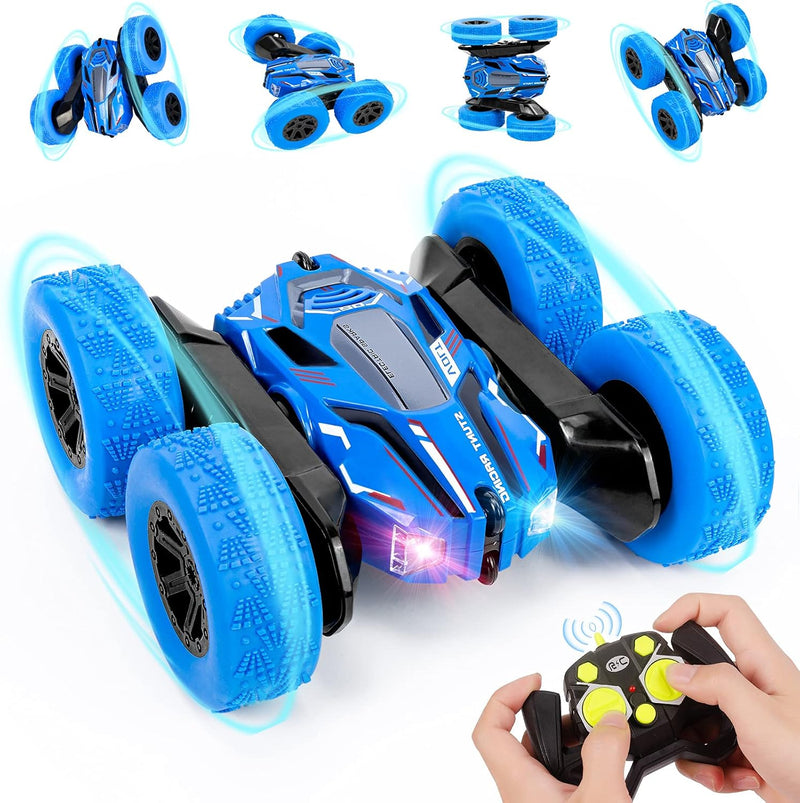 Ferngesteuertes Auto für Kinder RC Stunt 4WD 2.4 Ghz Fernbedienung 360° Flip Offroad mit Zwei auflad