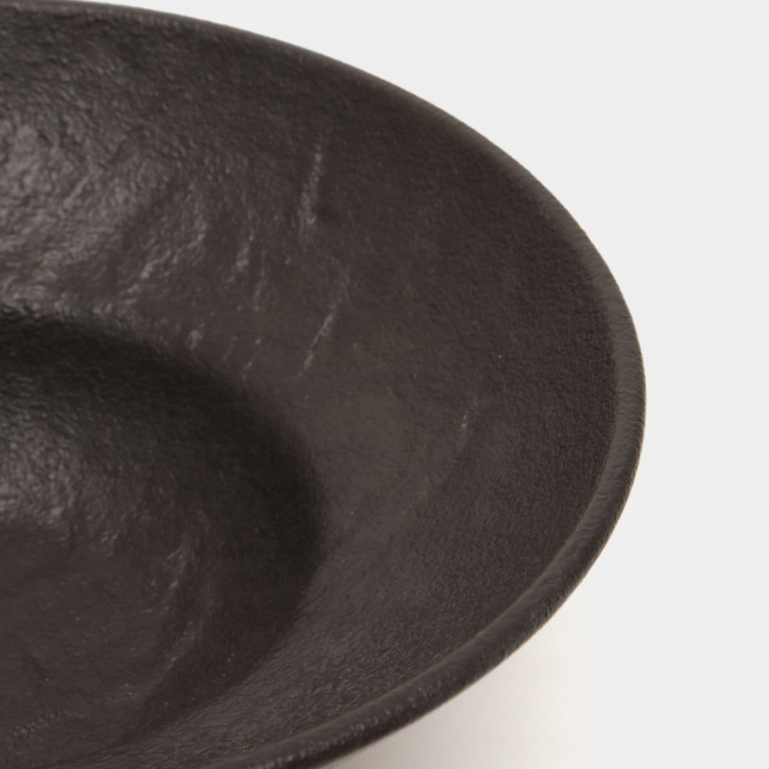 Wilmax | Tiefe Schalen - 2 Stück 22,5 cm / 1100 ml | Schwarze Pastateller | Natursteintextur | Für P