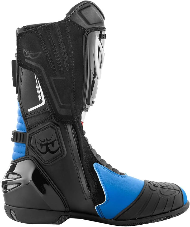 Berik Donington Motorradstiefel, schwarz/blau, 37 Schwarz Blau 37 EU, Schwarz Blau 37 EU