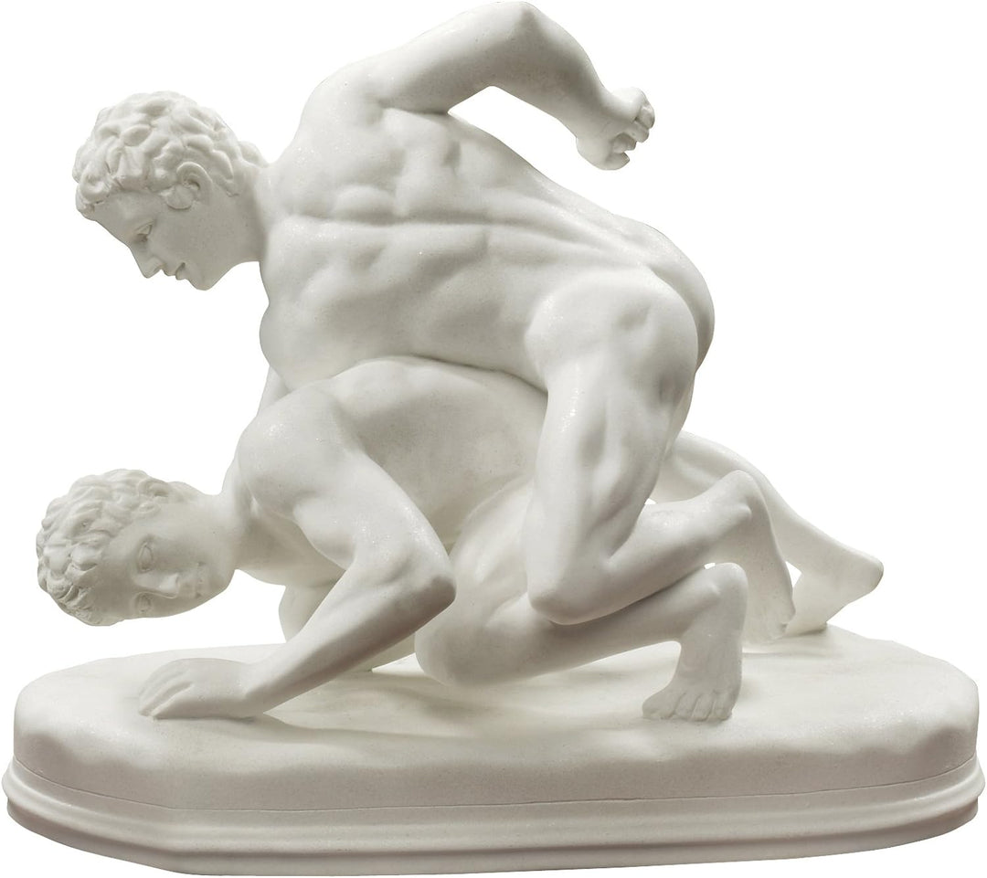 Design Toscano Hellenistische griechische Ringer, Kunstharzgebundene Marmorfigur