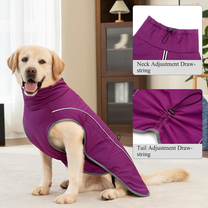 Hundemantel Warm Wasserdicht Hundejacke Winter Fleecemantel Hund Regenjacke Reflektierend mit Reissv