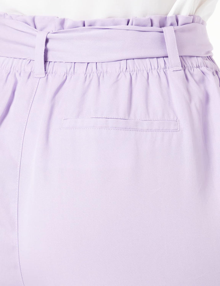 TOM TAILOR Denim Damen Relaxed Tapered Hose mit Bindegürtel L 31042 - Lilac Vibe, L 31042 - Lilac Vi