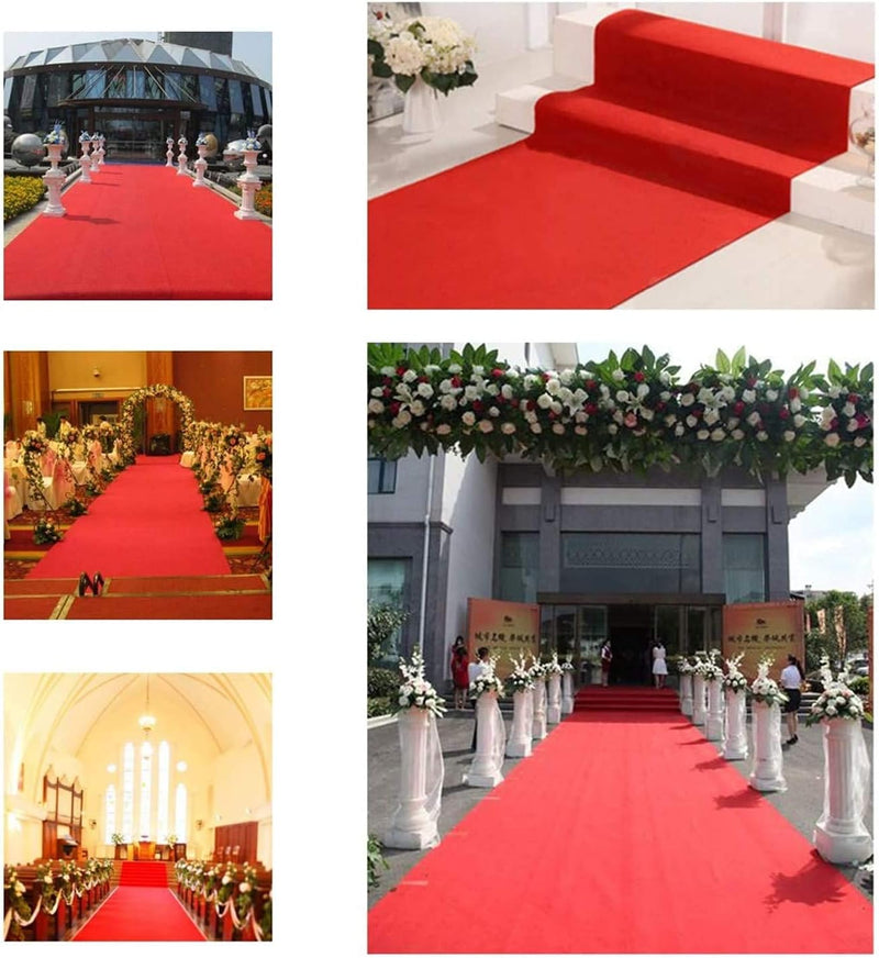 uyoyous Roter Teppich,1 x 10 m Hochzeits-Läufer Event Teppich 2mm Red Carpet Gangläufer roter Teppic
