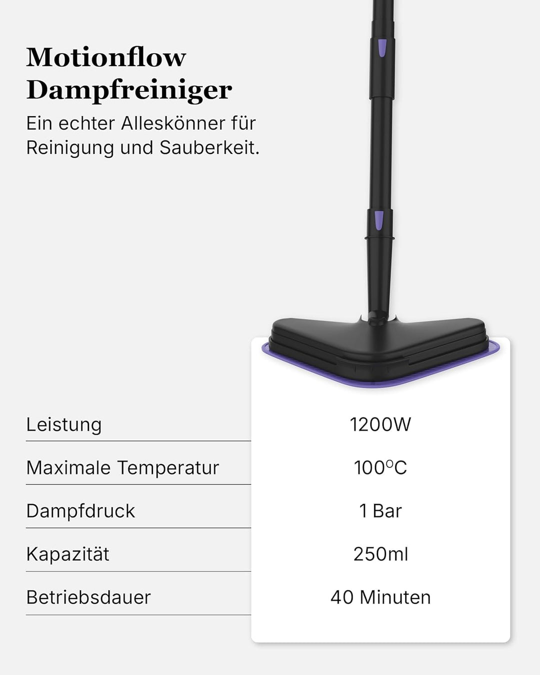 Motionflow Dampfreiniger für alles – 16-in-1 Hochdruck Steam Cleaner für Polstermöbel, Teppiche, Bad