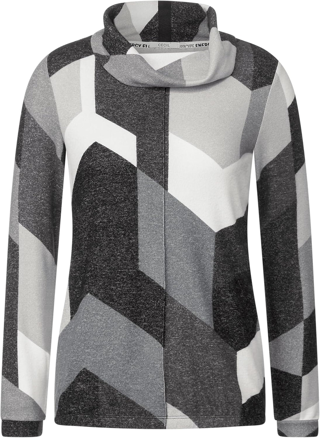 Cecil Damen Langarmshirt, Black Melange