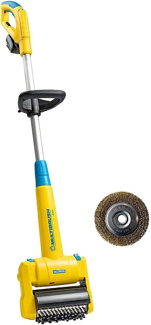 GLORIA MultiBrush li-on - Multifunktionale Akku-Bürste/Unkrautentferner | Nutzbar als Stein-, Holz-,
