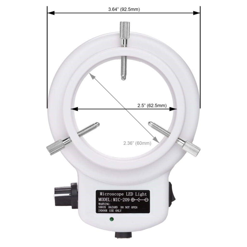 AmScope LED-144W-ZK Weiss Einstellbarer 144 LED Ring Light Illuminator für Stereomikroskop und Kamer