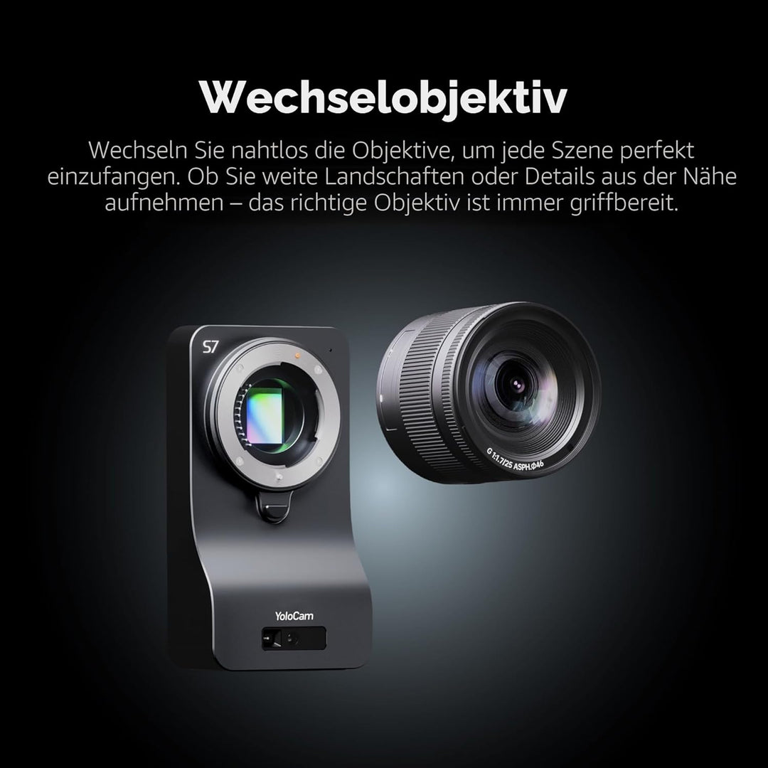 YOLOLIV YoloCam S7 4K60 Live-Streaming-Kamera mit Wechselobjektiv, ToF-Autofokus, MFT-Unterstützung,