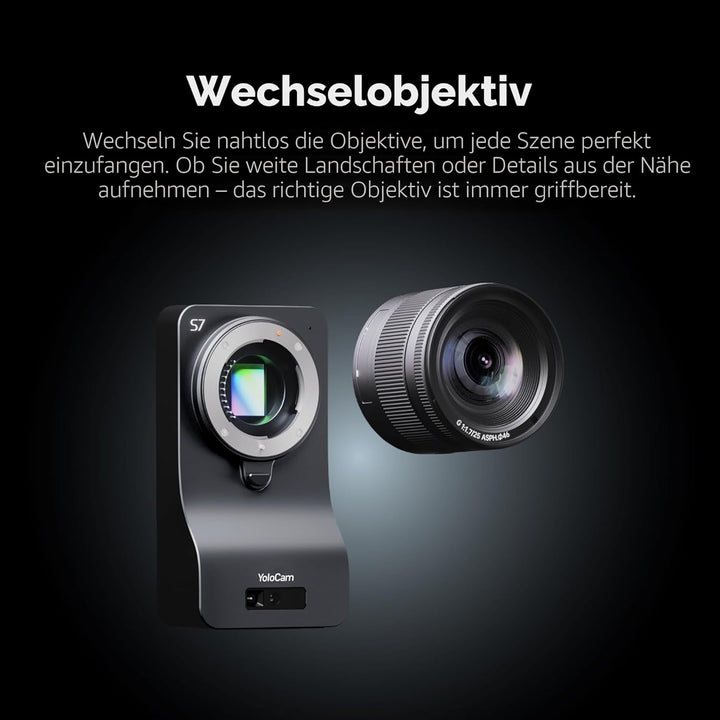 YOLOLIV YoloCam S7 4K60 Live-Streaming-Kamera mit Wechselobjektiv, ToF-Autofokus, MFT-Unterstützung,