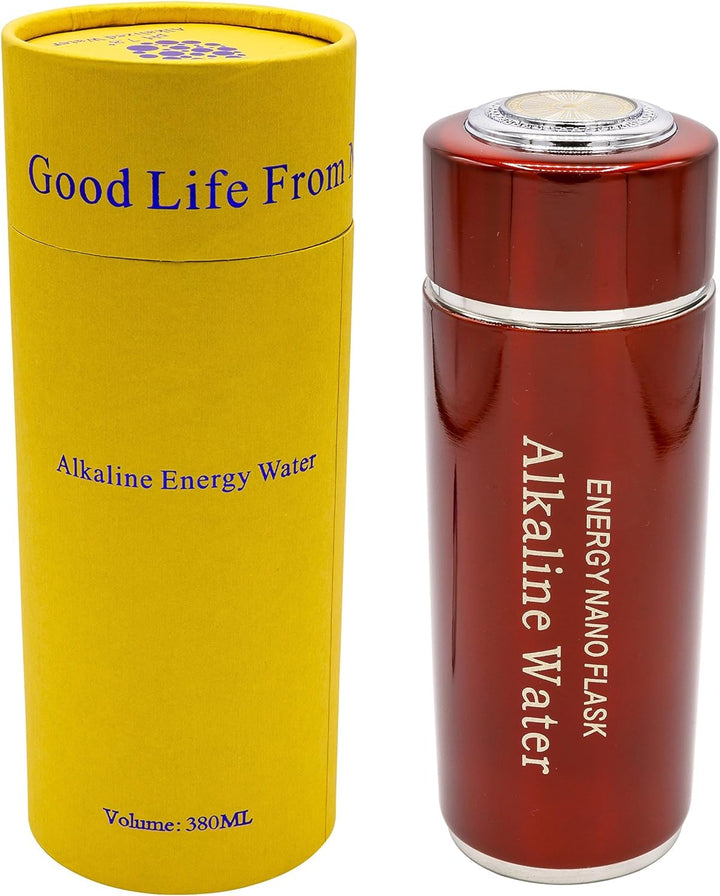 Tragbarer Alkalische Wasserflasche, Alkaline Water Flask Health Cup in rot/red, Rot/red