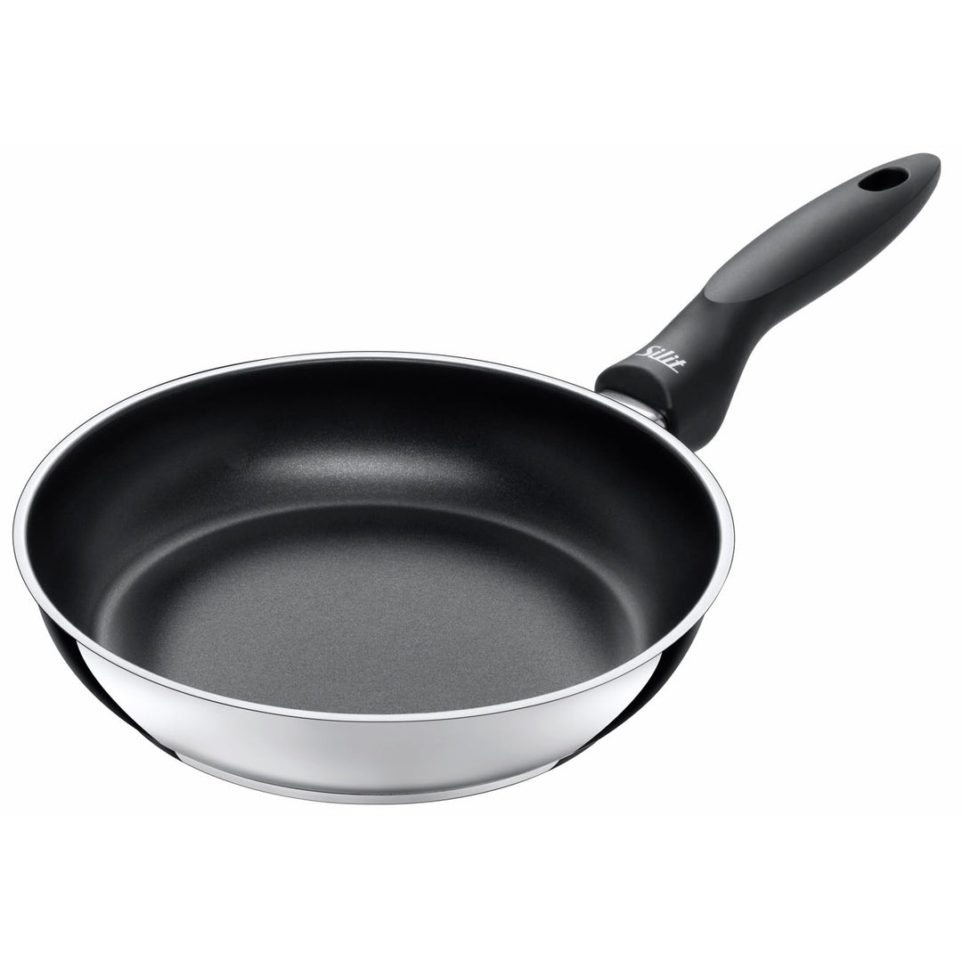 Silit Domus Bratpfanne Induktion 28 cm hoch, Edelstahl beschichtet, Kunststoffgriff, für schonendes