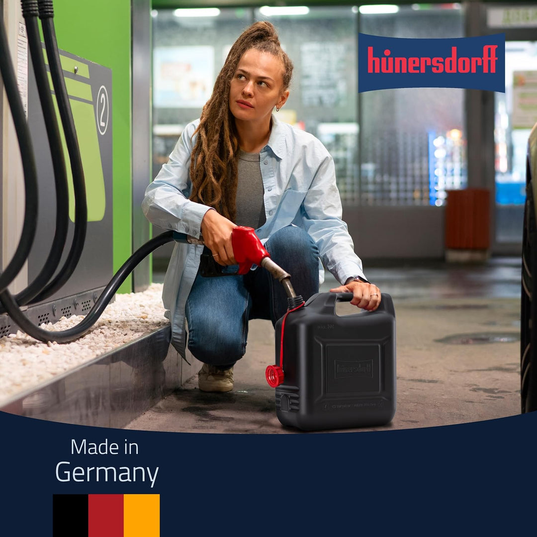 hünersdorff Kraftstoff-Kanister 862800 COMPACT 10l für Benzin, Diesel und andere Gefahrgüter, UN-Zul