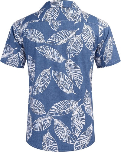 COOFANDY Hawaii Hemd Männer Kurzarm Sommer Fronttasche Hawaii-Print Freizeit Funky Baumwolle Hawaiih