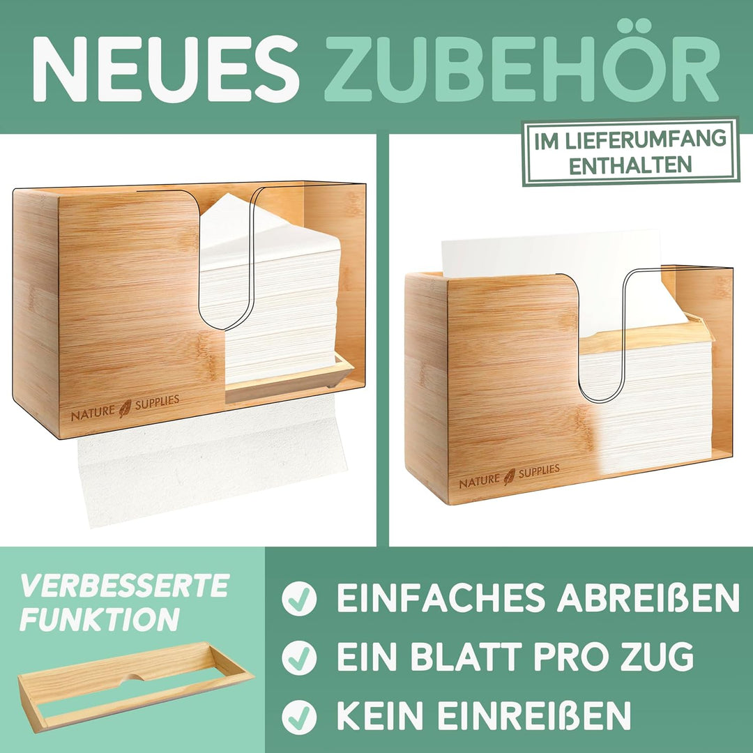 Nature Supplies Papierhandtuchspender aus Holz - Papierhandtuchhalter Mit Wandhalterung oder bei Tis