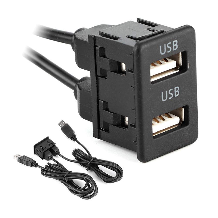 KIMISS Auto USB-Verlängerungskabel mit Dual-USB-Anschlüssen,1,5 M Dual-USB-Armaturenbrett-Kabeladapt