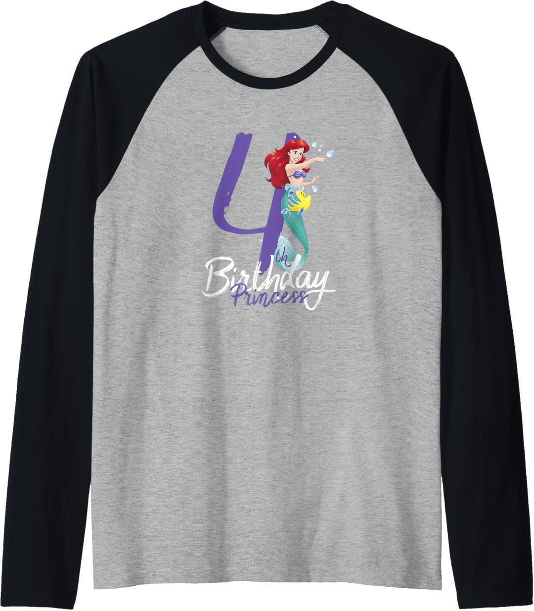 Disney Little Mermaid Ariel 4th Birthday Princess Raglan