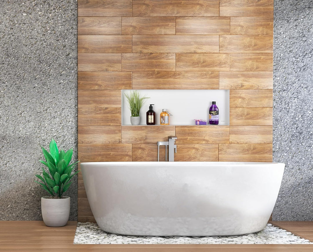 Balneo Wall-Box NO Rim White wandnische dusche Edelstahl 60x30x7 cm Duschnische wasserdicht, Flexibl