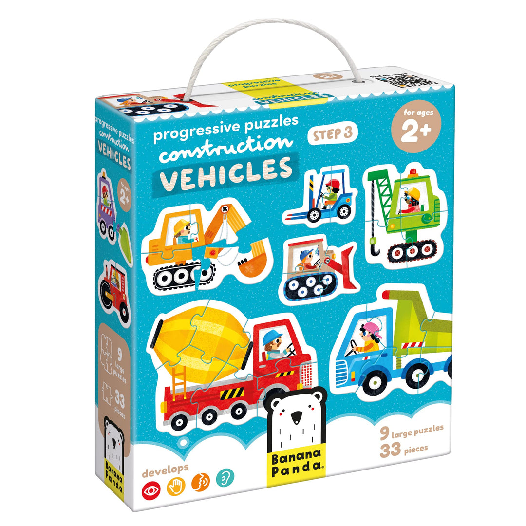 Progressive Puzzles Construction Vehicles - für Kinder ab 2 Jahren - 33 Teile - Fahrzeuge - Kinderpu