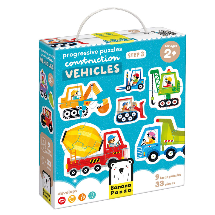Progressive Puzzles Construction Vehicles - für Kinder ab 2 Jahren - 33 Teile - Fahrzeuge - Kinderpu