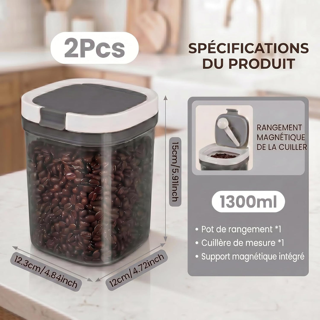 Kaffeebohnen Behälter: 2 Stück 1.8L Kaffeebehälter, Kaffee Aufbewahrungsdose, für Kaffeebohnen, Nüss