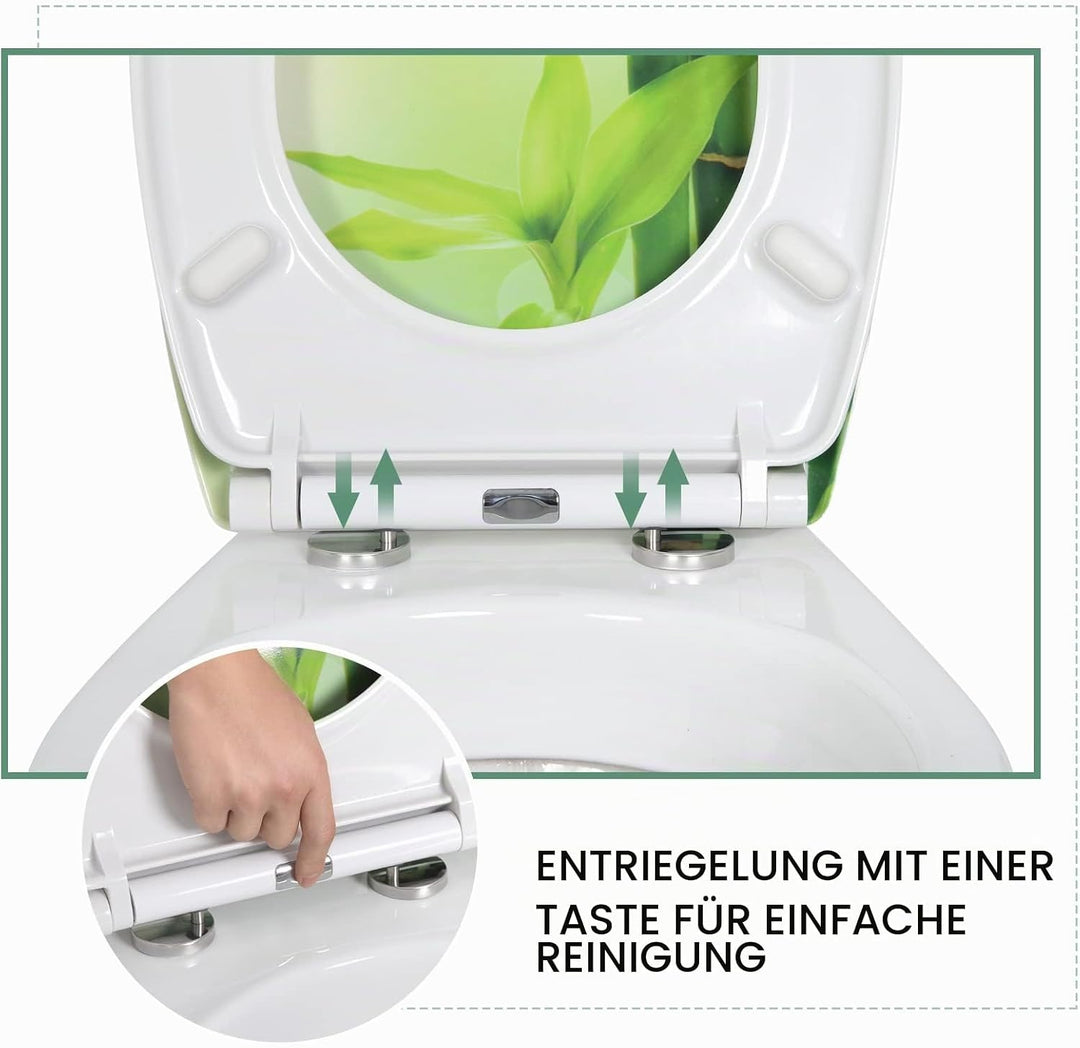 WOLTU Toilettendeckel mit Absenkautomatik Klodeckel WC Sitz Softclose antibakterielle Klobrille mit