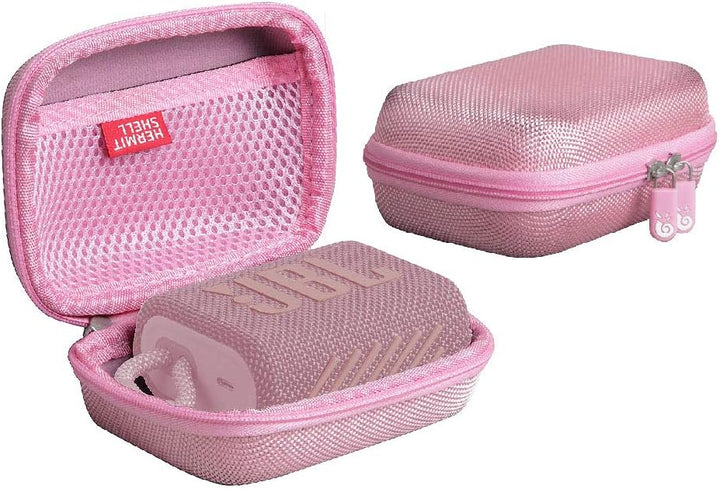 Hermitshell Hartschalen-Reiseetui für JBL Go 4 / JBL GO 3 Wasserfester, tragbarer Lautsprecher (Rosa