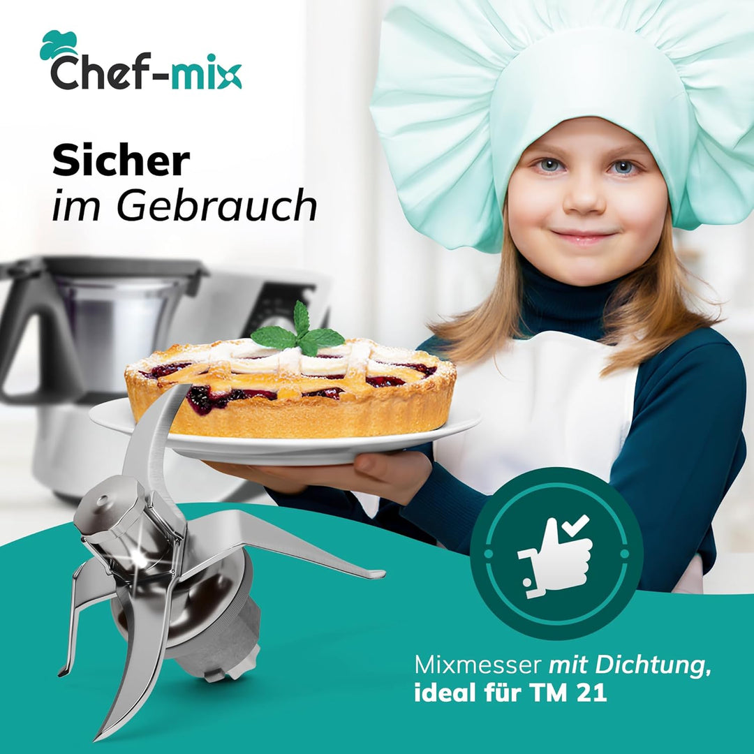 Mixmesser TM21 aus Edelstahl mit Diсhtung Ersatz für Thermоmix Vоrwerk TM21 - Thermоmix Ersatzmesser