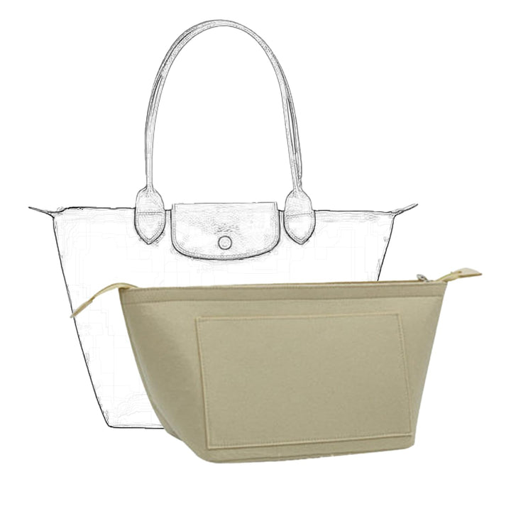 D.DUO Taschen-Organizer, Geldbörsen-Einsatz mit Reissverschluss, geeignet für Longchamp lange und ku