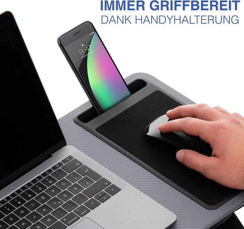 Simplain Laptopkissen, optimal für Arbeiten ausserhalb des Bettes Grau, Grau