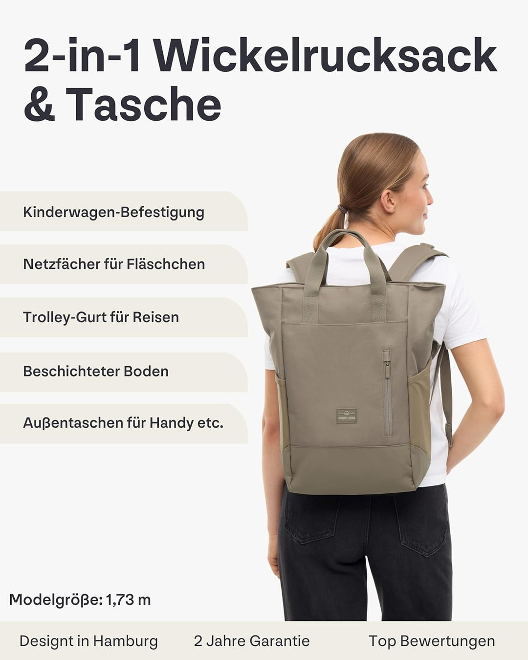 Johnny Urban Wickelrucksack & Wickeltasche für Kinderwagen - Blair - Kinderwagentasche mit vielen Fä