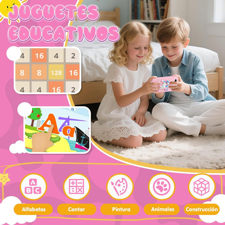 Fippesax Kinder Handy Smartphone Spielzeug, Kinderkamera 2,8" Touchscreen Handy für Mädchen Jungen,