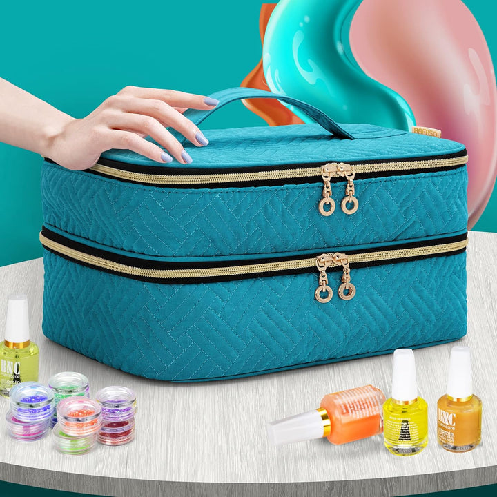 BAFASO Nagellack Aufbewahrung, Nagellack Organizer Tasche für 40 Flaschen(bis zu 15 ML), Doppelschic