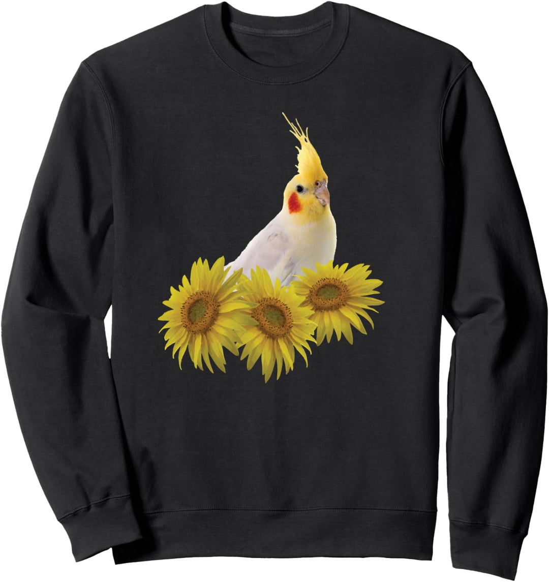 Lutino Nymphensittich Papagei Sonnenblume Sweatshirt