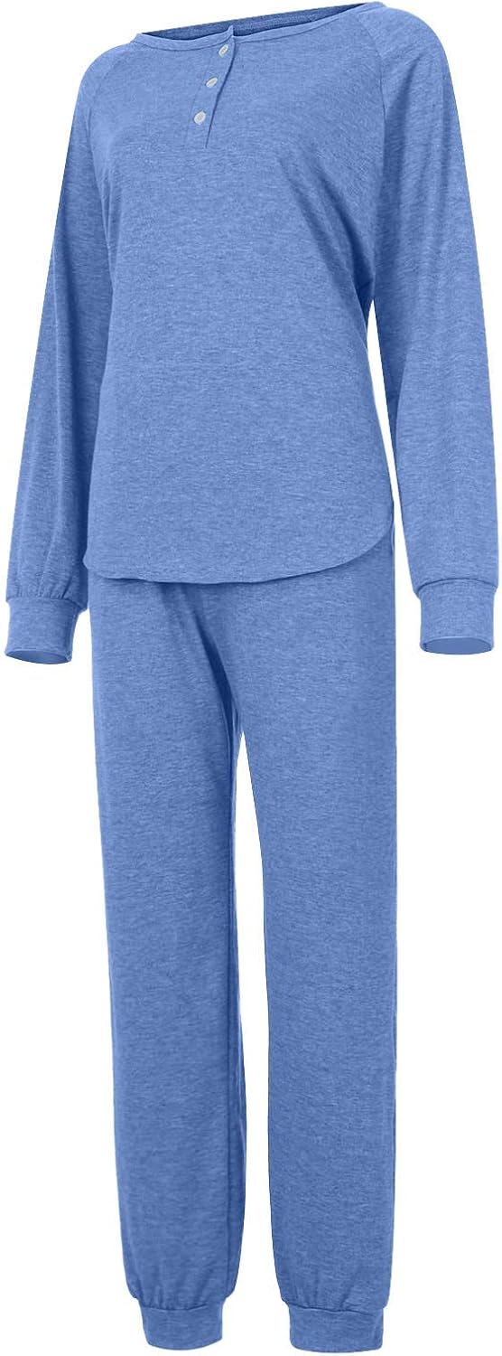 Ansenesna Hausanzug Damen Zweiteilig Elegant Hosenanzug Frauen Jogging Freizeitanzug Ohne Kapuze 2 T