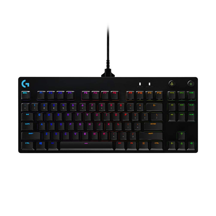 Logitech G PRO TKL mechanische Gaming-Tastatur, GX-Blue Clicky Switches, LIGHTSYNC RGB, Design ohne