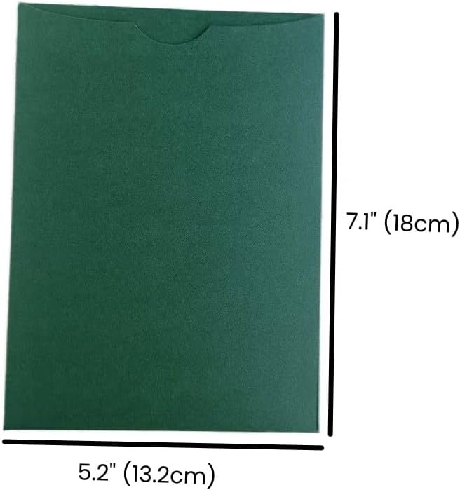 Dunkelgrüner Einladungskartenhalter mit Umschlag für Hochzeit Brautdusche quinceanera 20 Sets, Grün