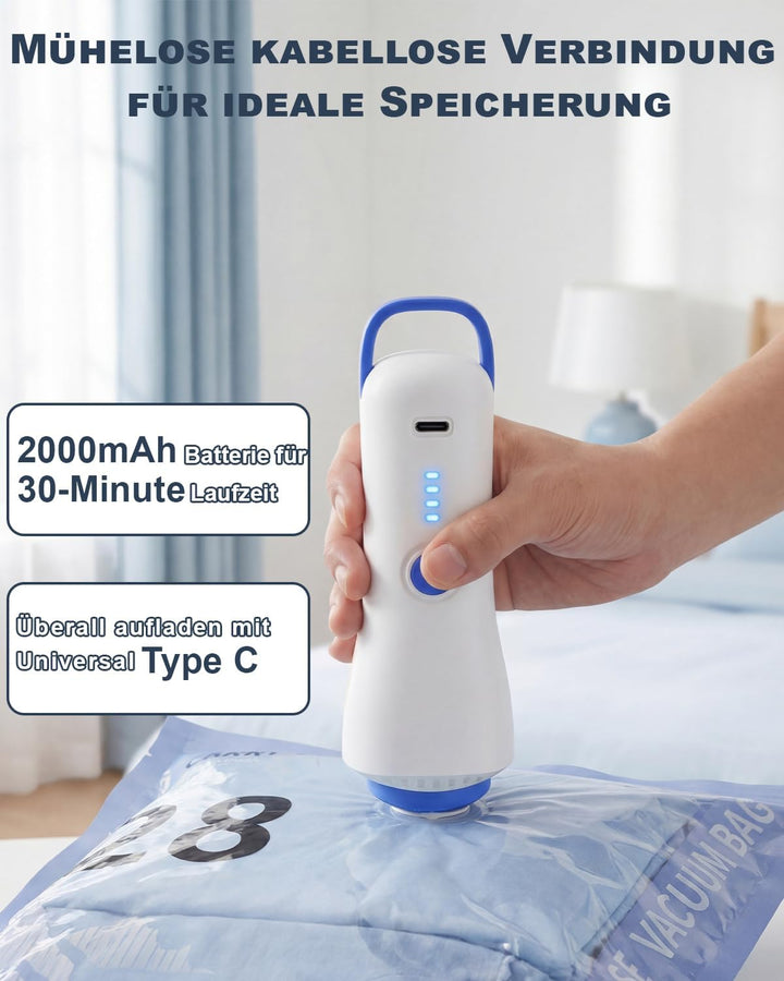 Vakuumbeutel für Kleidung mit Elektrischer Pumpe, 8er-Set Vakuumbeutel (4 * 100x80cm, 4 * 74x54cm),