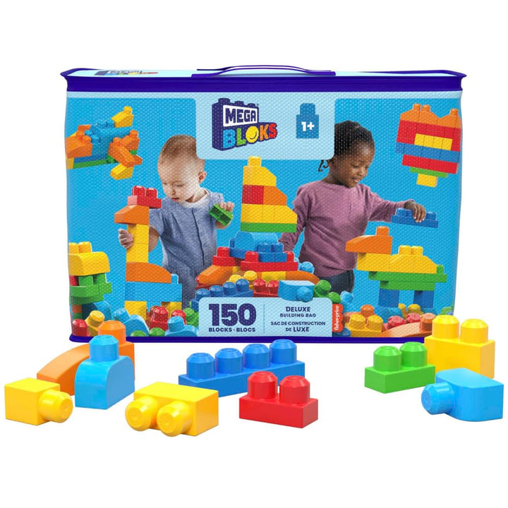 MEGA Bloks CNM43 - Bausteinebeutel, Deluxe 150 Teile, bunt, Spielzeug ab 1 Jahr Gebäude Tasche Einze