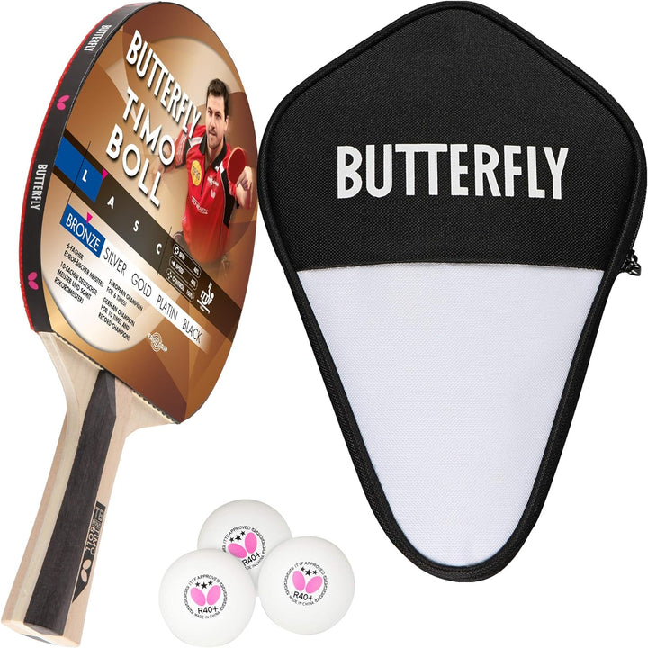 Butterfly® Timo Boll Bronze Tischtennisschläger | Tischtennis Racket Bat TT Hobbyschläger für ambiti