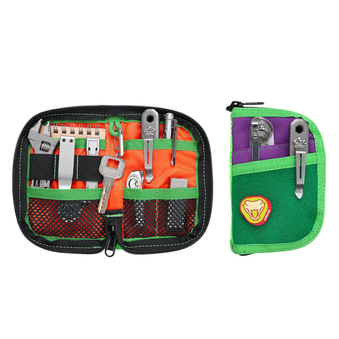VIPERADE VE10 EDC Pouch Kleine Werkzeugtasche mit 10 Fächern, EDC Tasche mit Klettfläche für DIY Pat