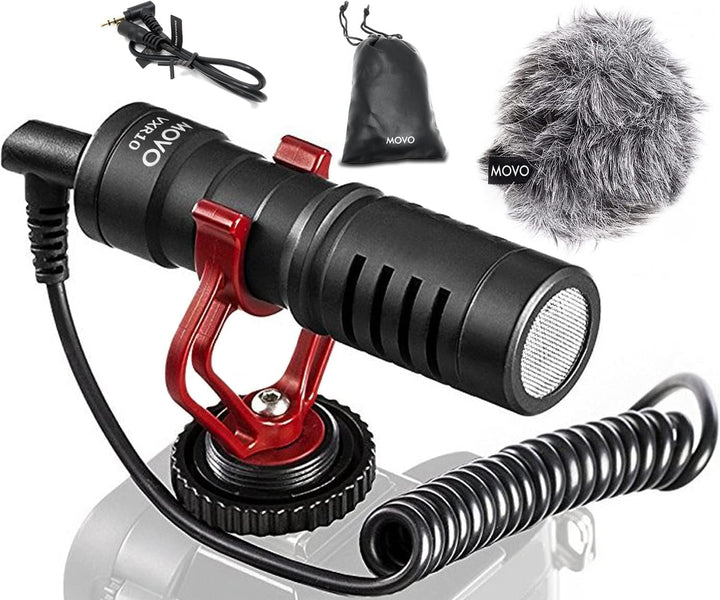 Movo VXR10 Universal Videomikrofon mit Vibrationsdämpfer Stossdämpfer Schockhalterung, Tragetasche,