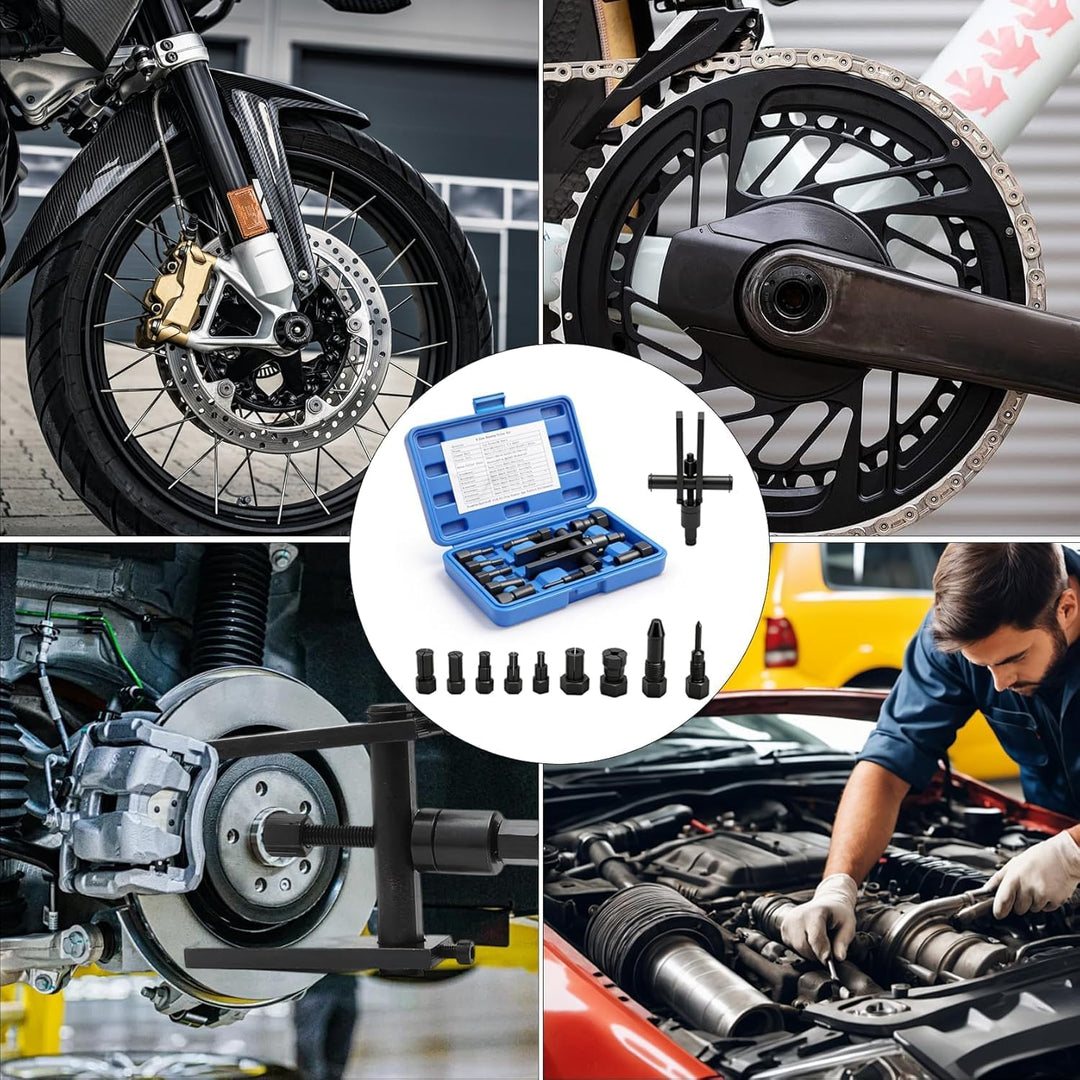 10pcs Lagerabzieher Set, Motorrad Innenlager Abzieher Set, Radlager Werkzeug Motorrad-Lagerabzieher-
