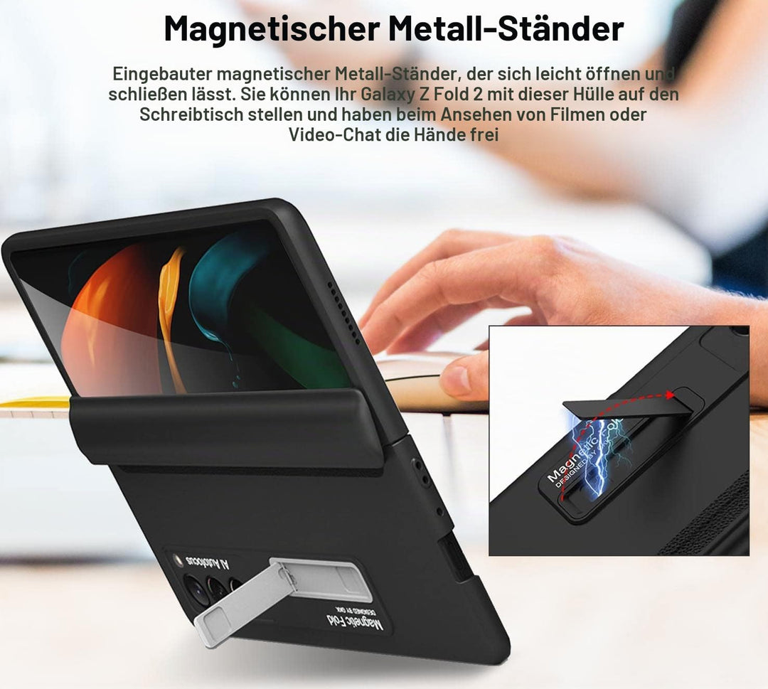 Miimall Kompatibel mit Samsung Galaxy Z Fold 2 2020 Hülle, [Magnetischer Scharnierschutz] Hartes PC