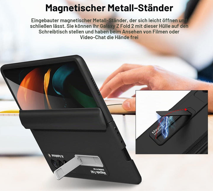 Miimall Kompatibel mit Samsung Galaxy Z Fold 2 2020 Hülle, [Magnetischer Scharnierschutz] Hartes PC