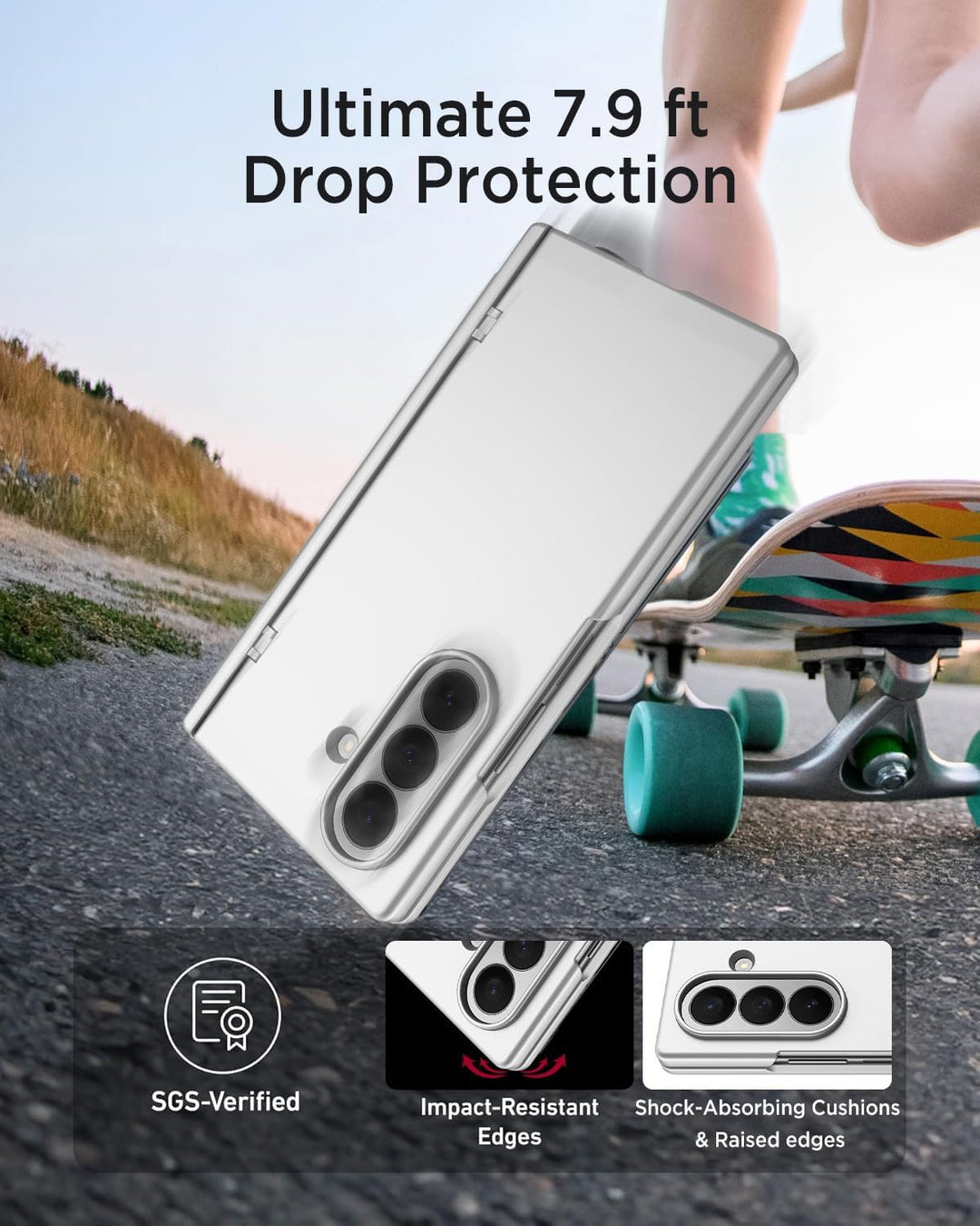 Miimall Magnetisch Hülle Kompatibel mit Samsung Galaxy Z Fold 7 Hülle mit S-Pen & Stifthalter, [Anti