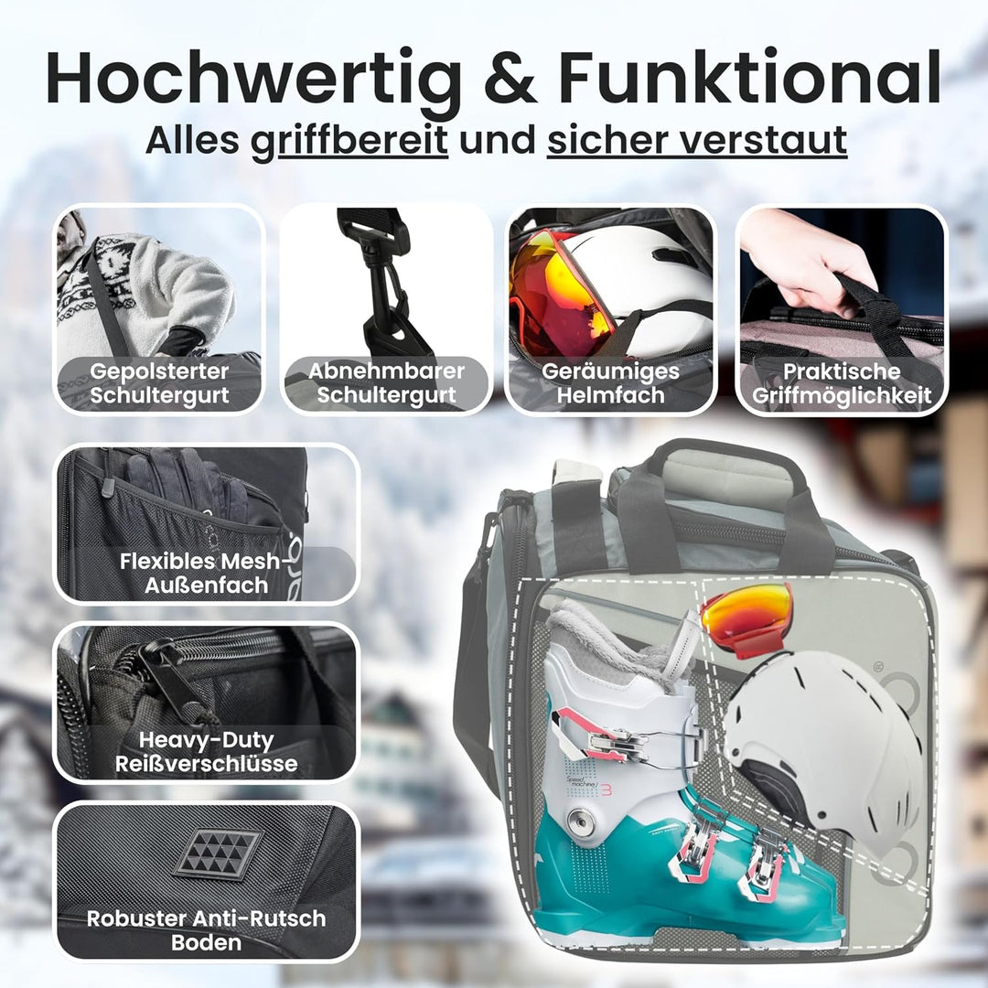 Otaro Skischuhtasche mit Helmfach (über 35.000 zufriedene Kunden) Premium Skitasche für Skischuhe |