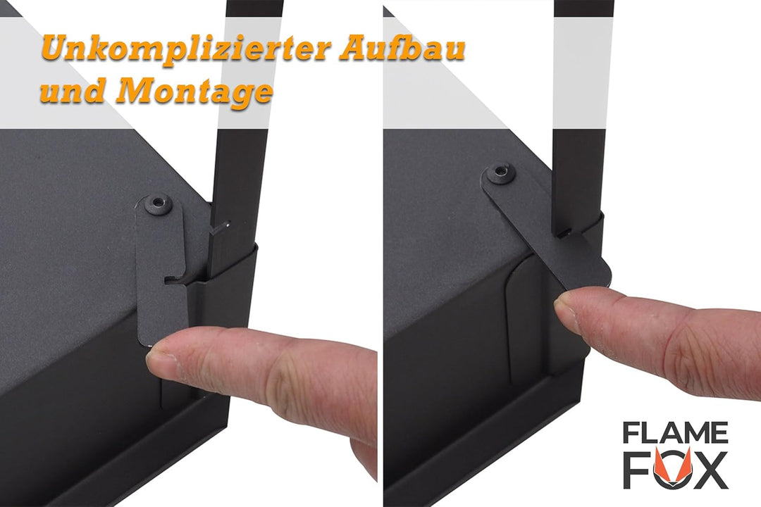 Hochwertiger Camping Grill 50x30cm I Praktischer Holzkohlegrill für Camping & Festivals I Platzspare